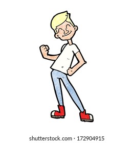 cartoon celebrating man
