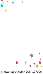 Cartoon Celebration Baloon Vector  White Background. Surprise Balloon Cover. Color Helium Texture. Pink and Blue Design Inflatable Ball Wallpaper.