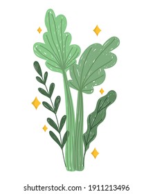 cartoon celery leaves fresh vegetable cheerful food mascot icon vector illustration