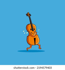 Cartoon Cello mascot logo design