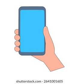 Cartoon Cellphone Moke up design In A Hand Icon Digital Source 