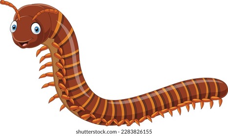 Cartoon centipede isolated on white background