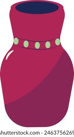 Cartoon Ceramic Vase Illustration. Vase Pottery for Decoration in Flat Style.
