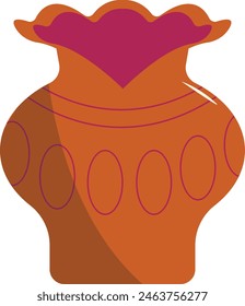 Cartoon Ceramic Vase Illustration. Vase Pottery for Decoration in Flat Style.
