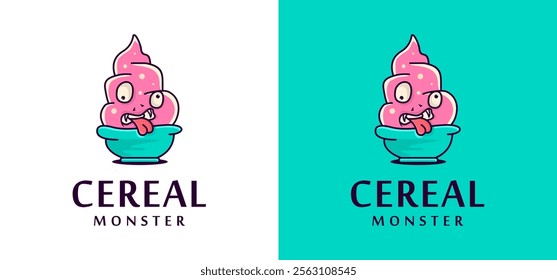 Cartoon cereal. Breakfast vector illustration. with a funny expression.