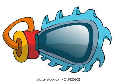 Cartoon Chainsaw Vector Illustration.