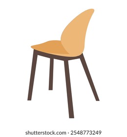 Cartoon chair flat vector illustration, family leisure chair clip art, isolated on white background
