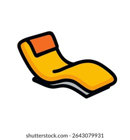 Lounge de chaise de desenhos animados descansa dentro de casa para relaxamento simples