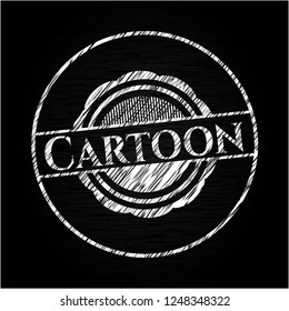Cartoon chalkboard emblem
