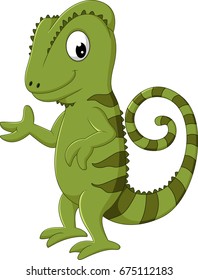 Cartoon chameleon posing