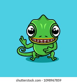 Cartoon chameleon vector