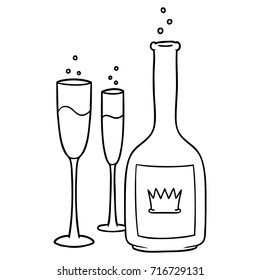 cartoon champagne