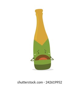 Cartoon champagne crying