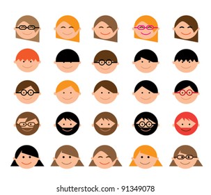 Cartoon Character...Set of 25 Faces...