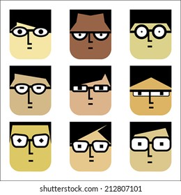 Cartoon Character...Set of 9 Faces...