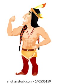 Cartoon Character Aborigine Isolated on White Background. Vector EPS 10.