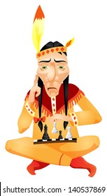 Cartoon Character Aborigine Isolated on White Background. Vector EPS 10.