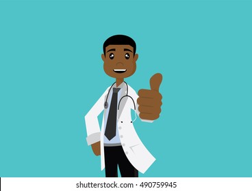 Cartoon character, African doctor, vector eps10