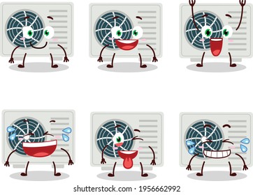 Cartoon character of air conditioner with smile expression