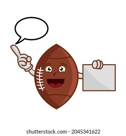 Cartoon character american football with board. illustration flat style. prints design, children book, children t shirt etc. design template vector