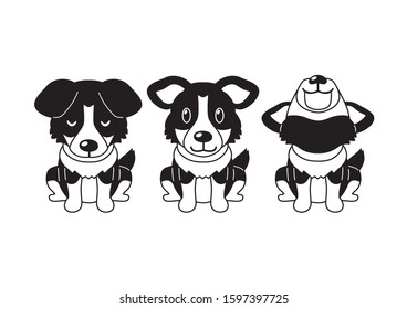 Cartoon character american shepherd dog poses for design.
