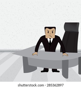 Cartoon character of angry boss.Simple design with easy to write your text or change color.