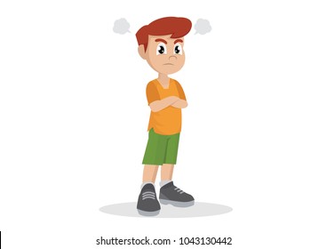 Cartoon character, Angry boy.,vector eps10