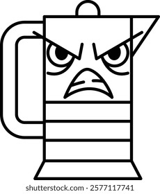 A cartoon character with an angry expression on his face