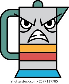 A cartoon character with an angry expression on his face