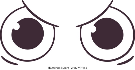 Cartoon Character Angry Eyes Vector Illustration