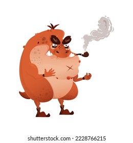 The cartoon character is an angry frog , who constantly smokes his favorite pipe and complains about life.