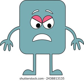 Cartoon Character with an Angry Frown
