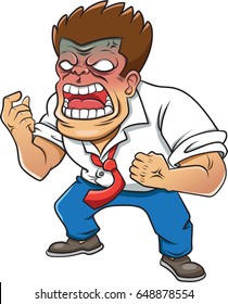 Cartoon Character Angry Men on a white background.