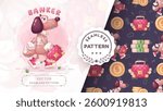 Cartoon character animal dog banker. Vector eps 10