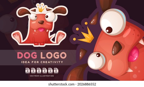 Cartoon character animal pretty dog - funny sticker