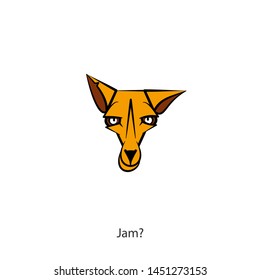 Cartoon character of an animal - a rodent. The head of a funny tough fox. Sly rogue grimaces. Conceptual. Problem? - Vector
