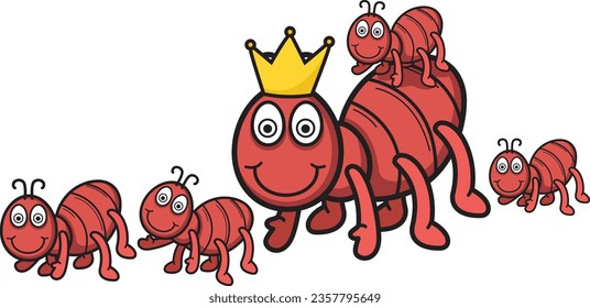 cartoon character ant outline vector