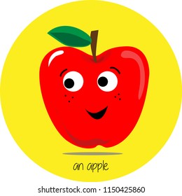 Cartoon character apple fruit vector