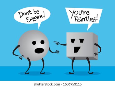 Cartoon character arguing to each other. Vector Illustration