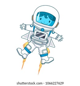 Cartoon character of astronaut floating, Vector illustration.