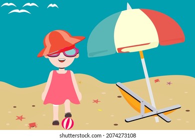 Cartoon character of baby with pro background vector image for commercial use.EPS