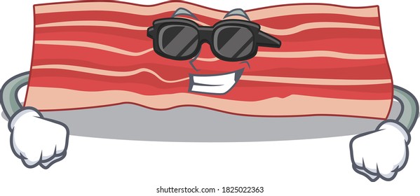 cartoon character of bacon wearing classy black glasses