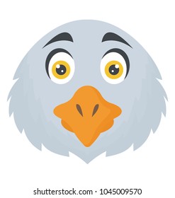 Cartoon character of bald eagle head