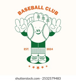 Cartoon character baseball club for t shirt printing