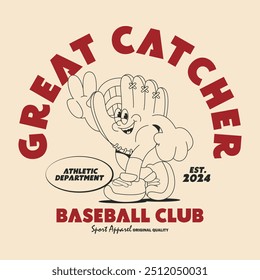 Cartoon character baseball glove for t shirt printing