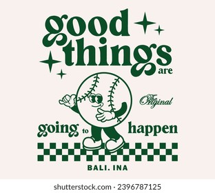  cartoon character of baseball motivational quote Graphic Design for T shirt Street Wear and Urban Style