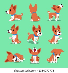 Caricatura que el perro basenji posa para el diseño.