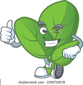 cartoon character of basil making Thumbs up gesture