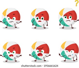 Cartoon character of beach ball with what expression