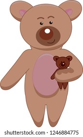 

Cartoon character bear isolated on white background. Vector illustration for print and design.